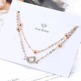 Resizable Silver Bracelet D Double Letter Memory