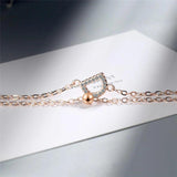 Resizable Silver Bracelet D Double Letter Memory