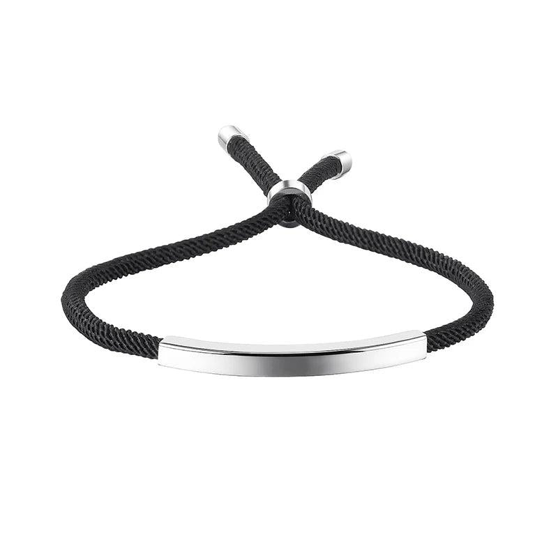 Men Women Bracelets Rope Chain Titanium Steel Bangles Adjustable Size