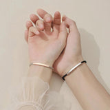 Men Women Bracelets Rope Chain Titanium Steel Bangles Adjustable Size