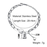 Pearl Letter B Pendant Bracelet Stainless Steel Chain Friendship Gift