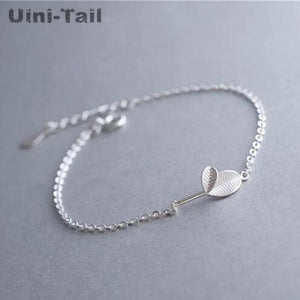 Uini-Tail 925 Tibetan Silver Ginkgo Leaves Bracelet ED330