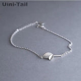 Uini-Tail 925 Tibetan Silver Ginkgo Leaves Bracelet ED330