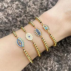 Gothic Evil Eye Bracelet Dainty Bead Knot Rope Bangles Women Party Jewelry