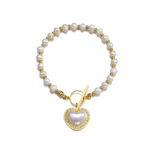 Stainless Steel Heart Bead Bracelets For Women