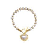 Stainless Steel Heart Bead Bracelets For Women