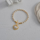 Stainless Steel Heart Bead Bracelets For Women