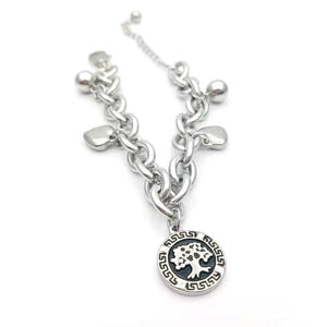Titanium Steel Bracelet Life Tree Stainless Steel Heart-shaped Round Bracelet