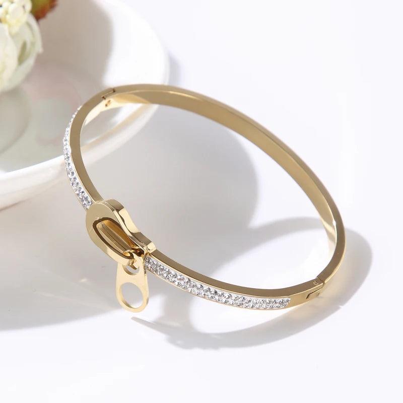 Crystal Stainless Steel Bangles Bracelets For Women Girls