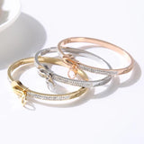 Crystal Stainless Steel Bangles Bracelets For Women Girls