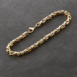 Mens 5mm Stainless Steel Byzantine Chain Bracelet