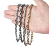 Mens 5mm Stainless Steel Byzantine Chain Bracelet