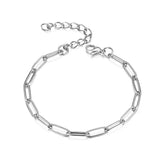 4mm Stainless Steel Paperclip Link Chain Bracelet for Men Women