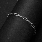 4mm Stainless Steel Paperclip Link Chain Bracelet for Men Women
