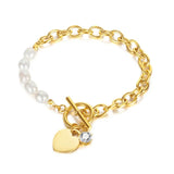 316L Stainless Steel Heart Zircon Bracelet High Jewelry SAB762