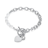 316L Stainless Steel Heart Zircon Bracelet High Jewelry SAB762