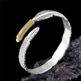 XIYANIKE Silver Feather Bracelet Ethnic Retro Golden Leaf Female Jewelry