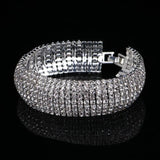Silver 8 Rows Rhinestone Bridal Bracelet Wedding Jewelry