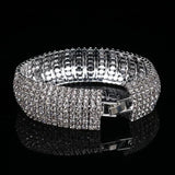 Silver 8 Rows Rhinestone Bridal Bracelet Wedding Jewelry