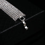 Silver 8 Rows Rhinestone Bridal Bracelet Wedding Jewelry