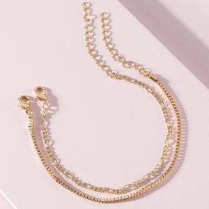 Metal Chain Link Bracelet Set for Women