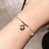 Metal Beaded Star Pendant Bracelet Crystal Jewelry