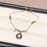 Metal Beaded Star Pendant Bracelet Crystal Jewelry