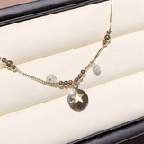 Metal Beaded Star Pendant Bracelet Crystal Jewelry