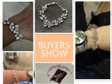 CZ Flower Chain Bracelet Bangle Leaf Wedding Jewelry BP014