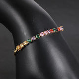 Colorful CZ 18K Plated Tennis Bracelet for Women