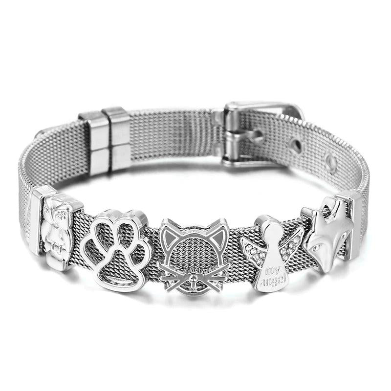 Stainless Steel Mesh Strap Bracelet Cartoon Watch