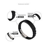 Men Bangles Stainless Steel Silicone Adjustable Bracelets