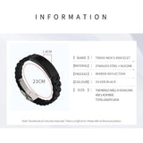 Men Bangles Stainless Steel Silicone Adjustable Bracelets