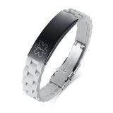 Engraved Medical Alert ID Bracelet Silicone Sport Personalized ICE Message DIY