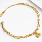 Double Deck Chain Bracelet 316L Stainless Steel for Women