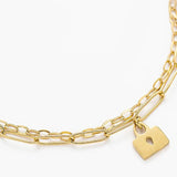 Double Deck Chain Bracelet 316L Stainless Steel for Women