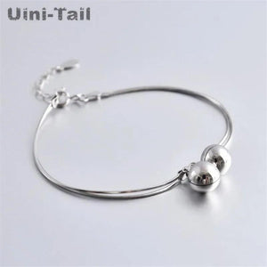 Tibetan Silver Snake Bone Chain Bell Bracelet Double Sweet Bracelet