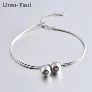 Tibetan Silver Snake Bone Chain Bell Bracelet Double Sweet Bracelet
