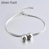 Tibetan Silver Snake Bone Chain Bell Bracelet Double Sweet Bracelet