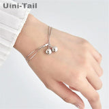 Tibetan Silver Snake Bone Chain Bell Bracelet Double Sweet Bracelet