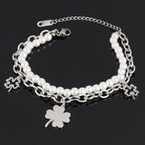 Punk Multilayer Chain Bracelet Stainless Steel Heart Charm
