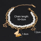 Punk Multilayer Chain Bracelet Stainless Steel Heart Charm
