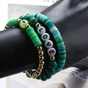 Rainbow Crystal Evil Eye Bracelet Men Women Couple Luck Hand Braid Jewelry