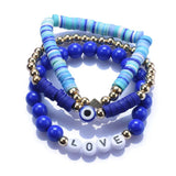 Rainbow Crystal Evil Eye Bracelet Men Women Couple Luck Hand Braid Jewelry