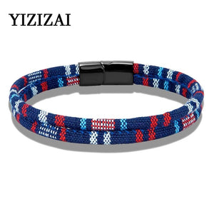 Minimalism Double Strand Rope Bracelet Charm Magnetic Buckle Wristbands Jewelry