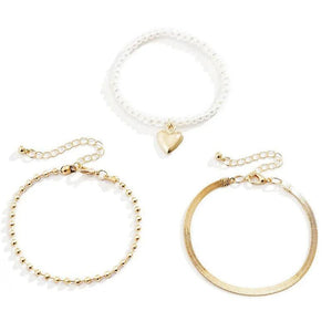 Beaded Multi-layered Love Pendant Ladies Bracelet