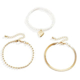 Beaded Multi-layered Love Pendant Ladies Bracelet