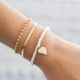 Beaded Multi-layered Love Pendant Ladies Bracelet