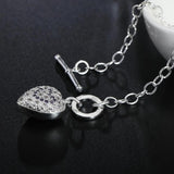 925 Silver Bracelet with Crystal Heart Pendant