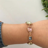 Colorful Stone Statement Geometric Bracelet for Women Party Anniversary Jewelry